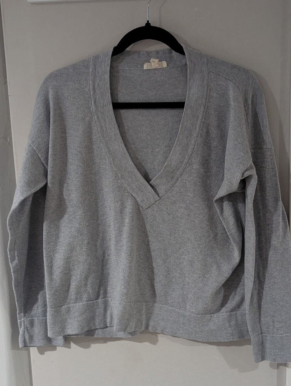Eileen Fisher Light Gray V-Neck Sweater